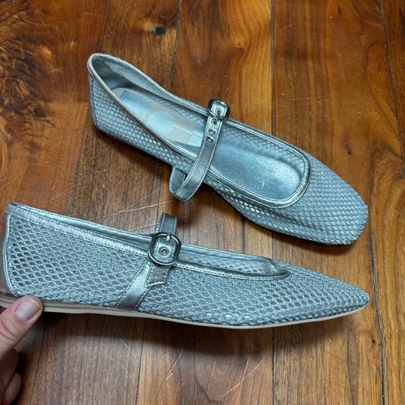 Dolce Vita Rodni Mesh Mary Jane Ballerina Flats in Silver 8 - Picture 4 of 7